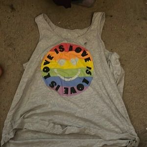 Grey rainbow pride love is love tank